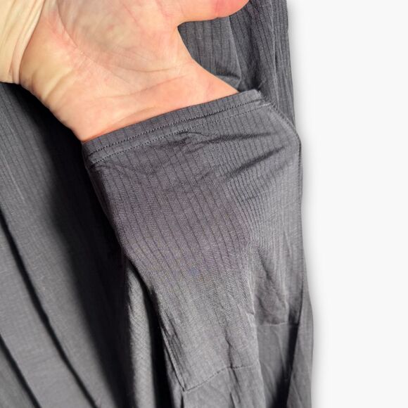 NWT  Tommy John Second Skin Luxe Ribbed Robe in Phantom (Gray) XL MSRP $98 - Picture 6 of 9